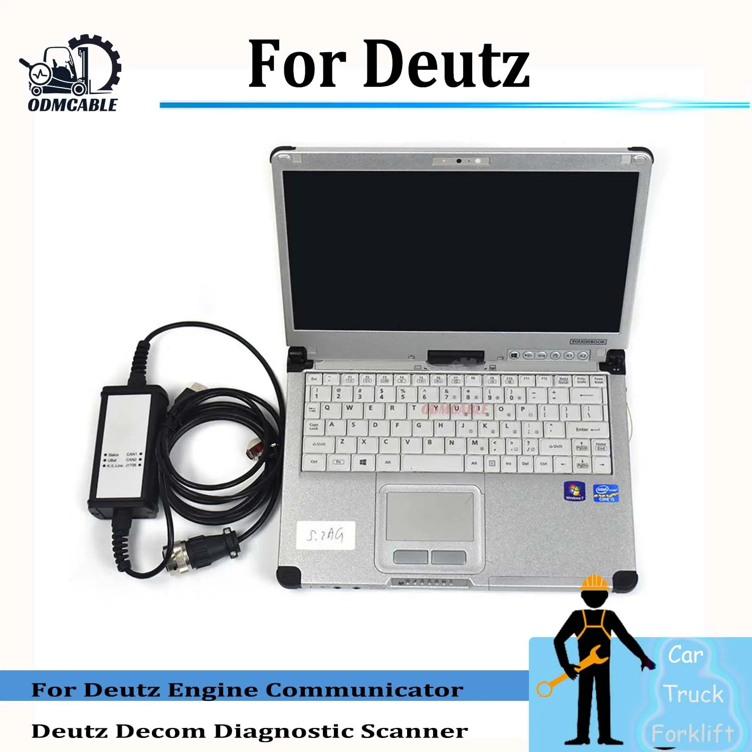 

For Deutz Diagnostic Kit Decom Communicator Diagnosis Scanner Deutz Serdia 2010 Diesel Diagnostic Tool with CF19 laptop