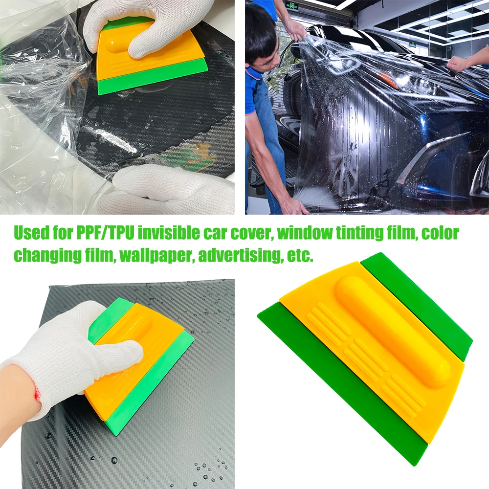 FOSHIO 3 Layer Soft Squeegee Carbon Fiber Sticker Remover Car Wrap Vinyl  Film Install 2in1 Scraper Window Tint Car Cleaning Tool - AliExpress
