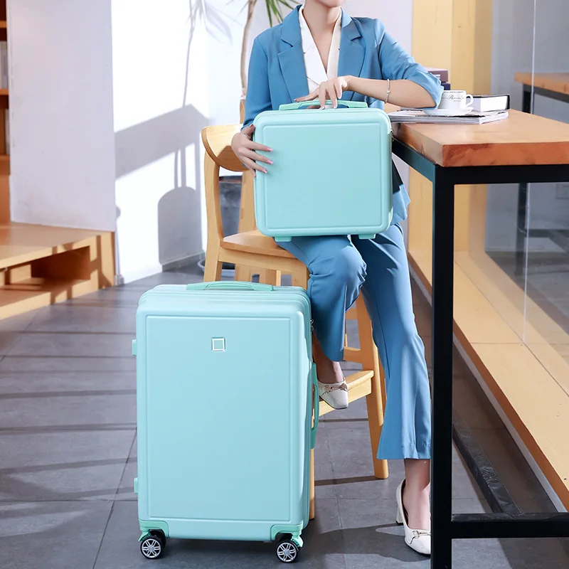 16"20"22"24"26Inch 2 Pcs Set Lady Big Trolley Suitcase On Wheels Travel Luggage Cosmetic Bag Check-in Case Valises