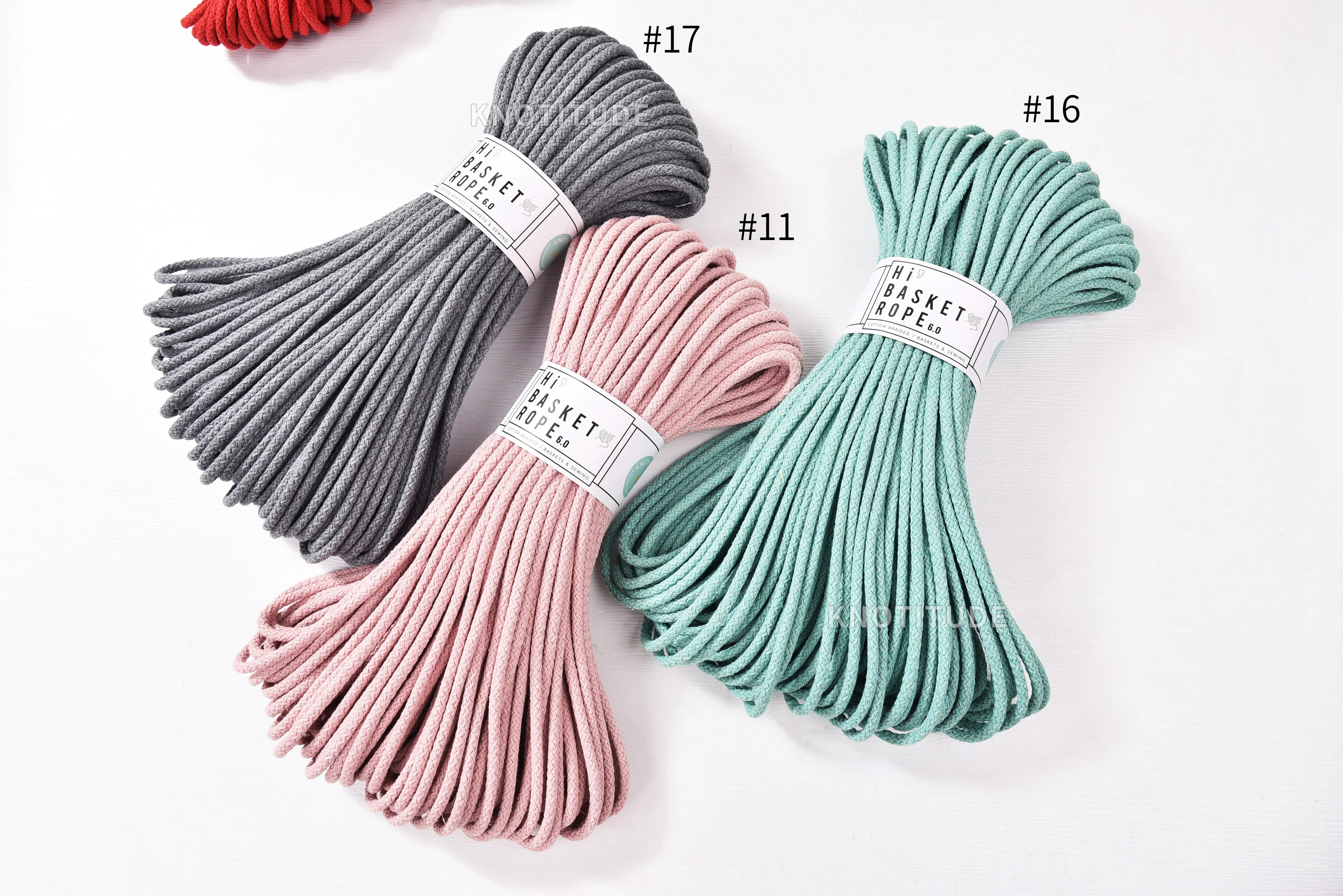 KNOTITUDE 5.5mm Basket Sewing Cotton Rope 55yard Macrame Rope  Thick Sewing Cord For Basket Making Rug sewing and Bucket Sewing. 4