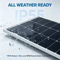 Panneau solaire en verre trempé 100W, modules PV portables à haute efficacité, 100 watts, étanches, pour batteries 12V, caravane, camping-car, bateau, yacht, marine, toit de maison. 6