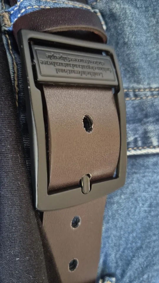 MIDNIGHT SOVEREIGN™ – Black Buckle Genuine Leather Belt photo review