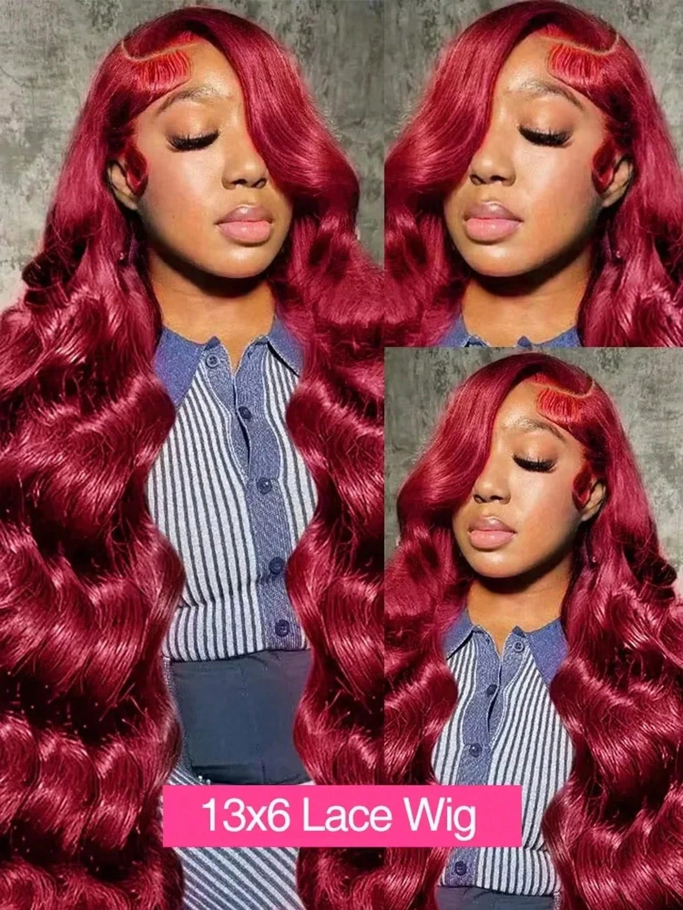 99J Burgundy Body Wave 13x6 HD Lace Frontal Human Hair Wigs for Women 250% Density Brazilian Red Color 13x7 Lace Frontal Wig 40 5