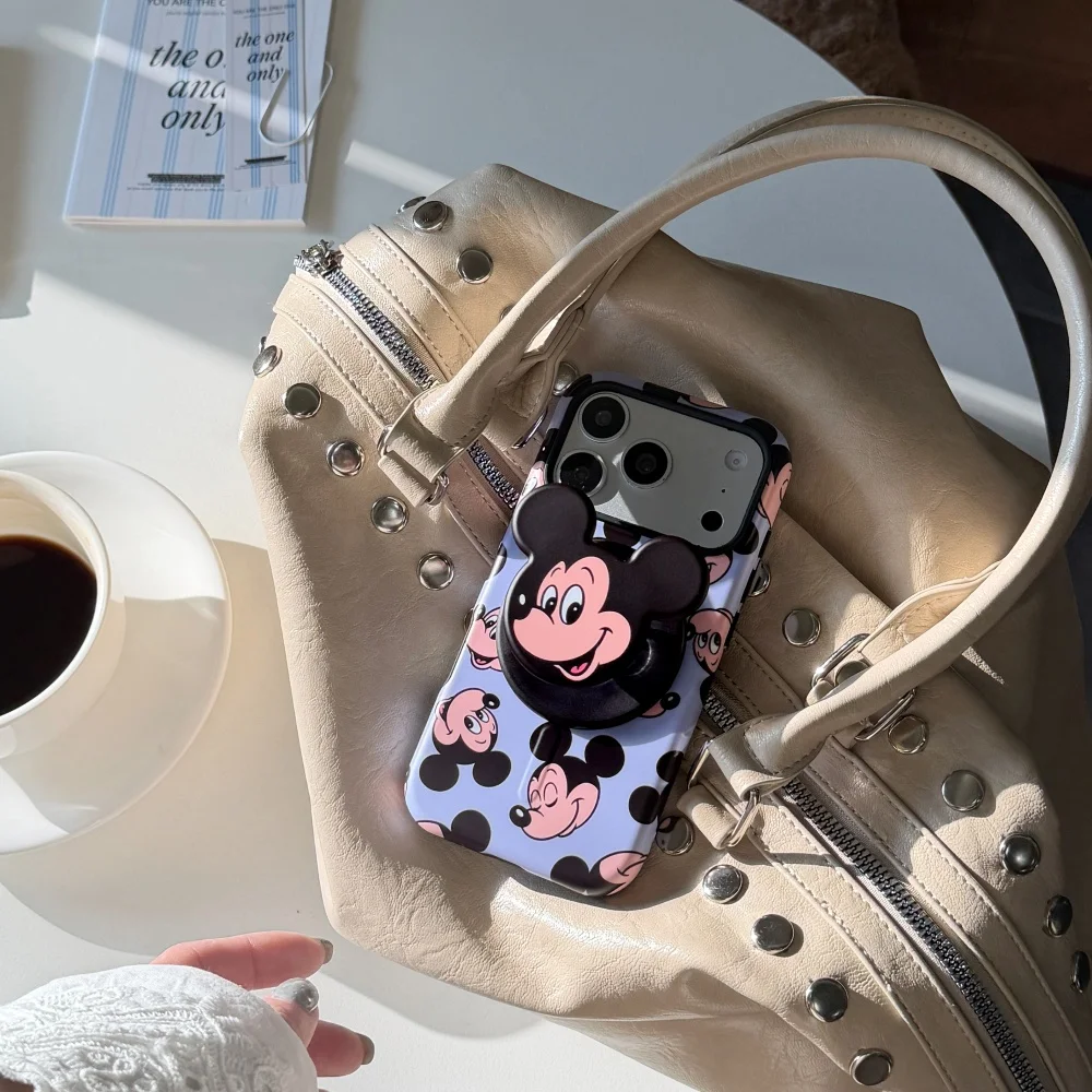 Cute Anime Cartoon Shockproof Phone Case with MagSafe Holder - Fashionable Protective Cover