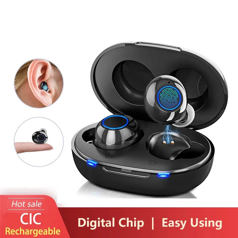 

Rechargeable Hearing Aids For Deafness Digital Hearing Aid Adjustable Volume Wireless Sound Amplifier Moderate to Severe Loss