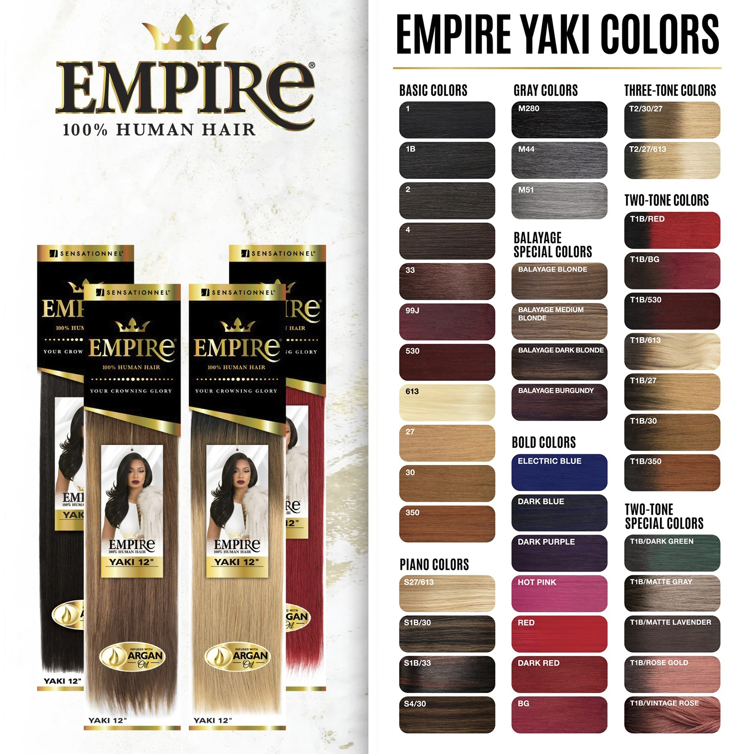 Sensationnel Empire Human Hair Weave Yaki Weaving - Textured Style, Quick Weave, Colorful Weave, Long lasting 3