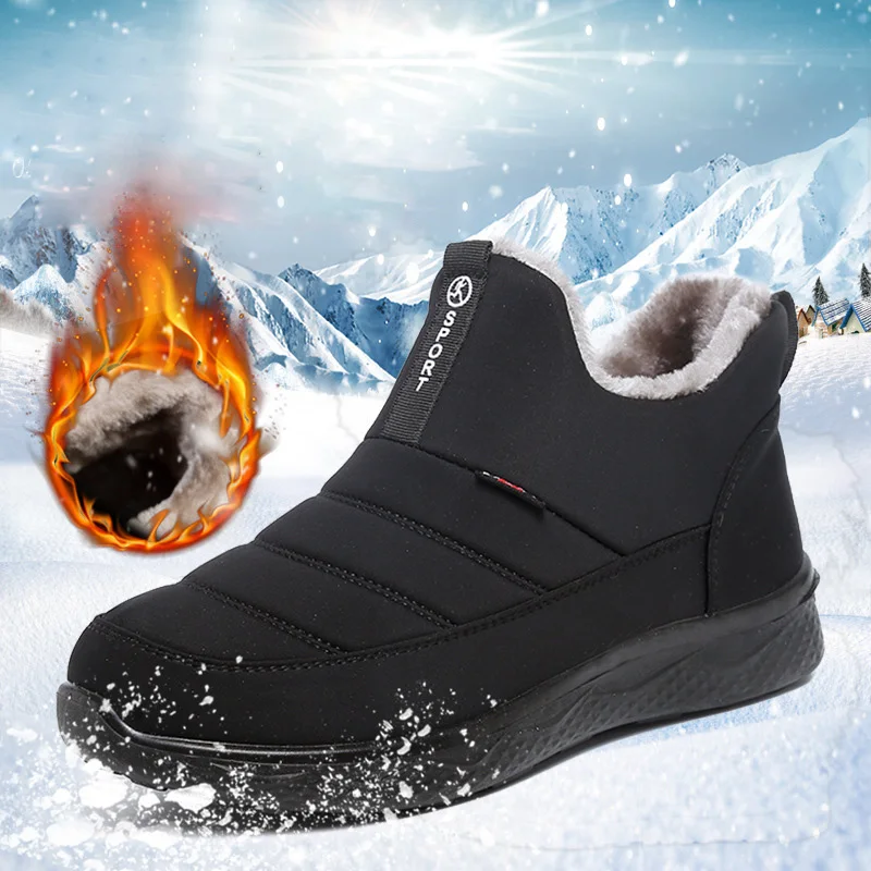 

2023 Women Snow Boots Plush New Warm Ankle Boots For Waterproof Unisex Boots Female Winter Shoes Keep Warm Flat Women Men Shoes