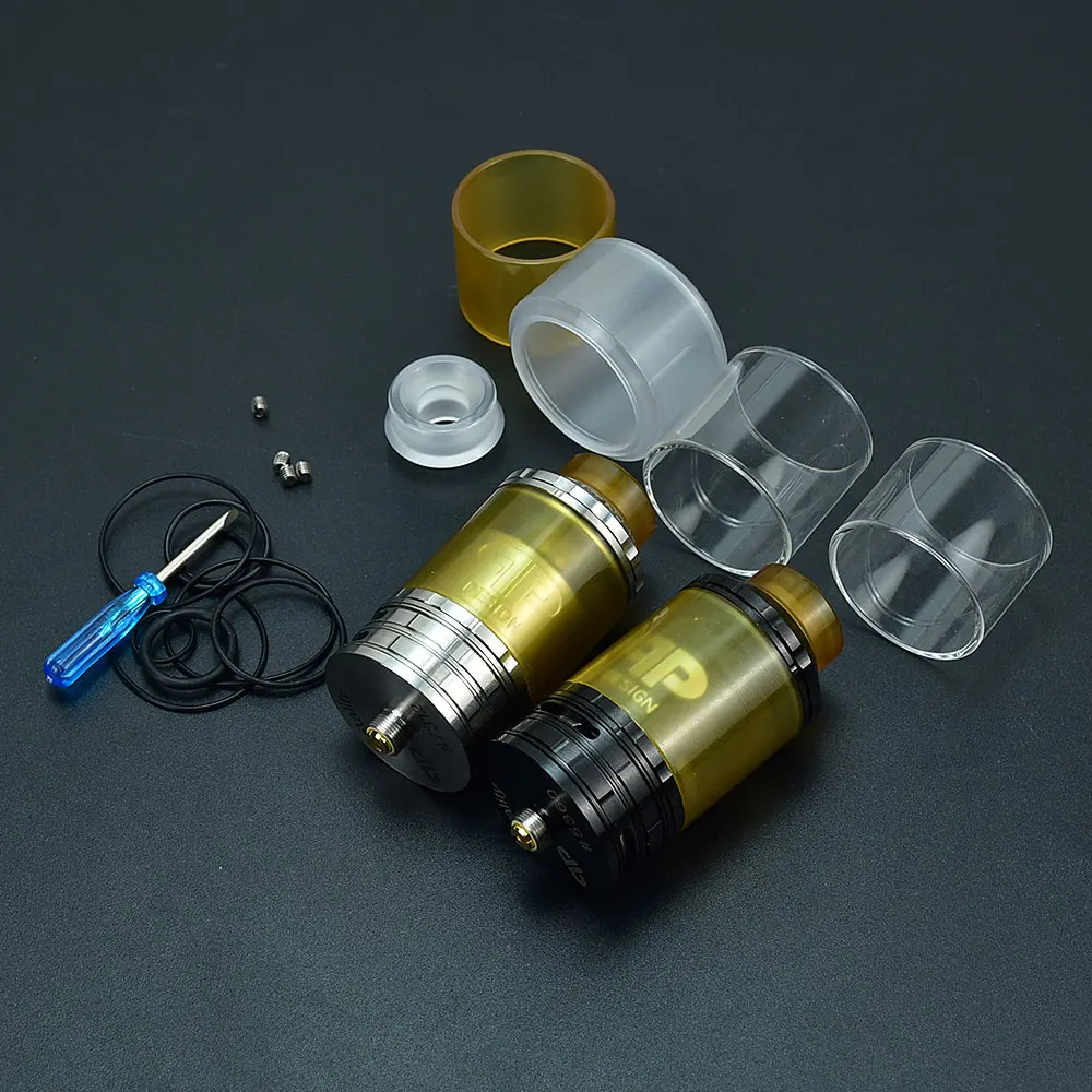 

HOT QP Designs Fatality RTA Replaceable Tank 28mm Atomizers Top Adjustable quad airflow Top Fill Vape vs Fatality M25 RTA