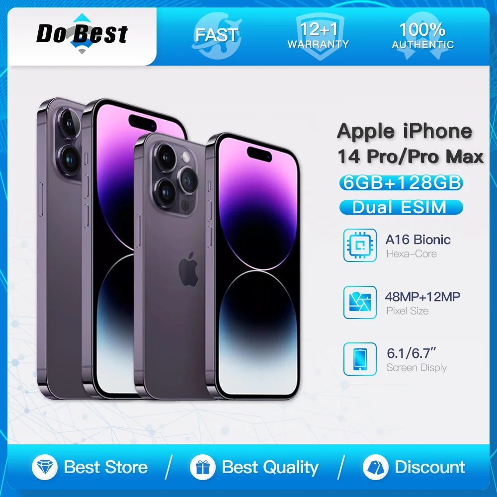 Original Apple iPhone 14 Pro/Pro Max 5G Mobile Phone 6.1