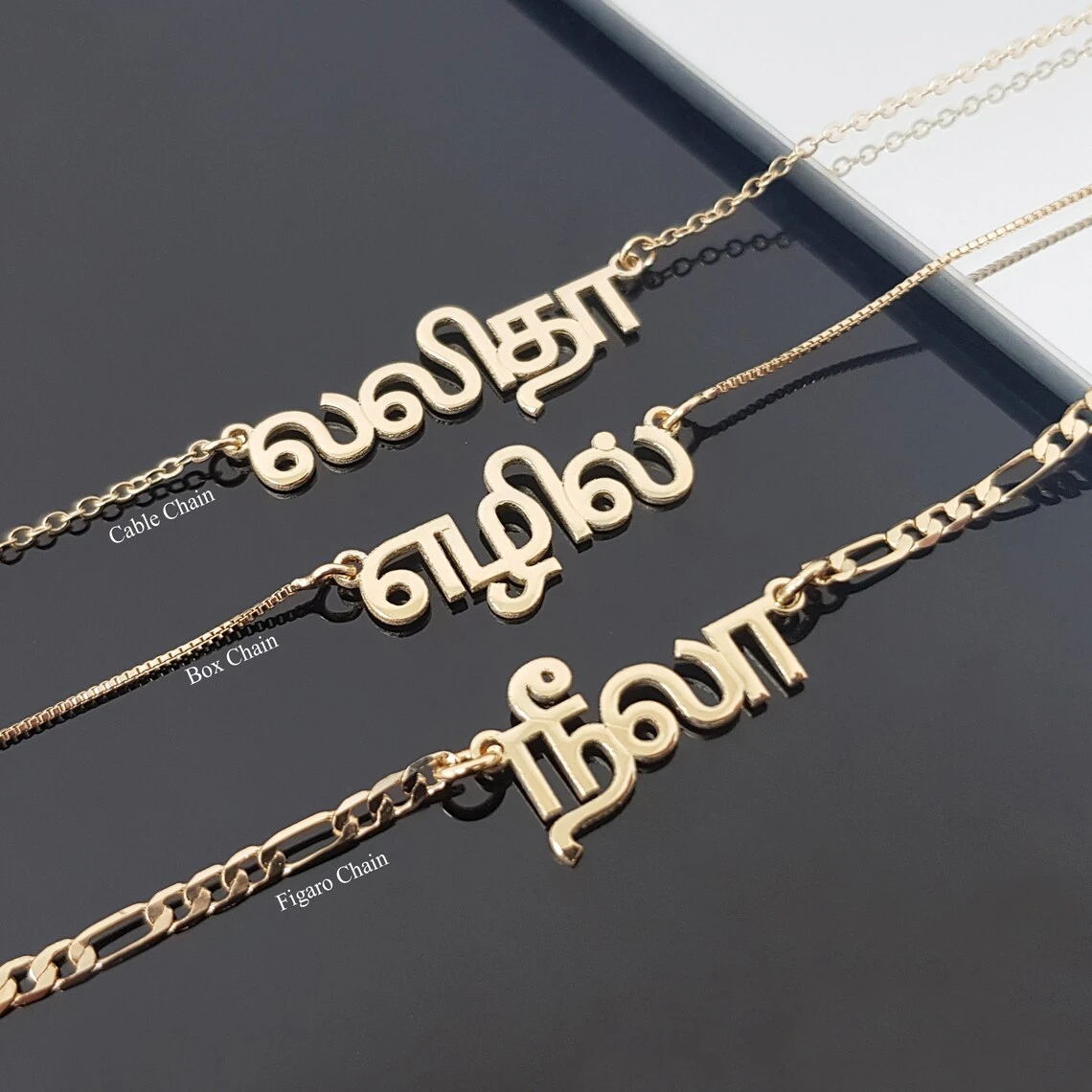 Personalized Tamil Name Necklaces Stainless Steel Custom Any Language