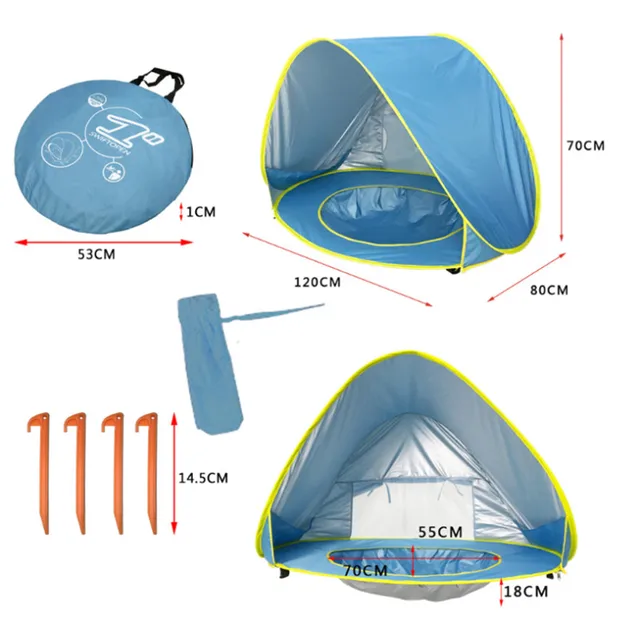 Hordozható Baby Beach Sátor Árnyék Medence Uv Protection Sun Menedék Csecsemő Kültéri Játék Nyári Gyermek Úszás Prop Ház - Image 3