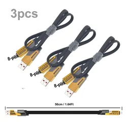 Compact 4 - in - 1 PD 65W Multi USB Data Cable Keychain with Fast Charging (4 in 1 (50cm)-3pcs)