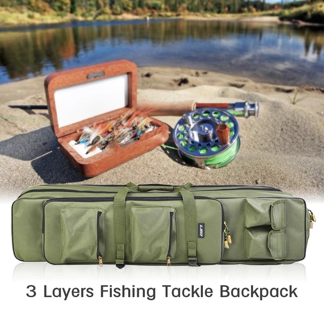 Fishing Carry Bag Outdoor 3 Layer Fishing Bag Backpack 80cm/100cm