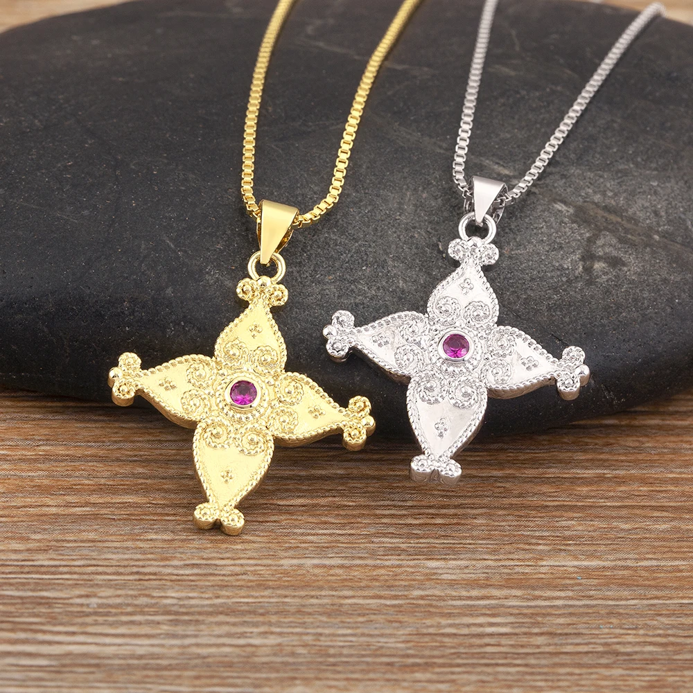 Nidin Aesthetic Lucky Evil Eye Rose Red Zircon Charm Pendant