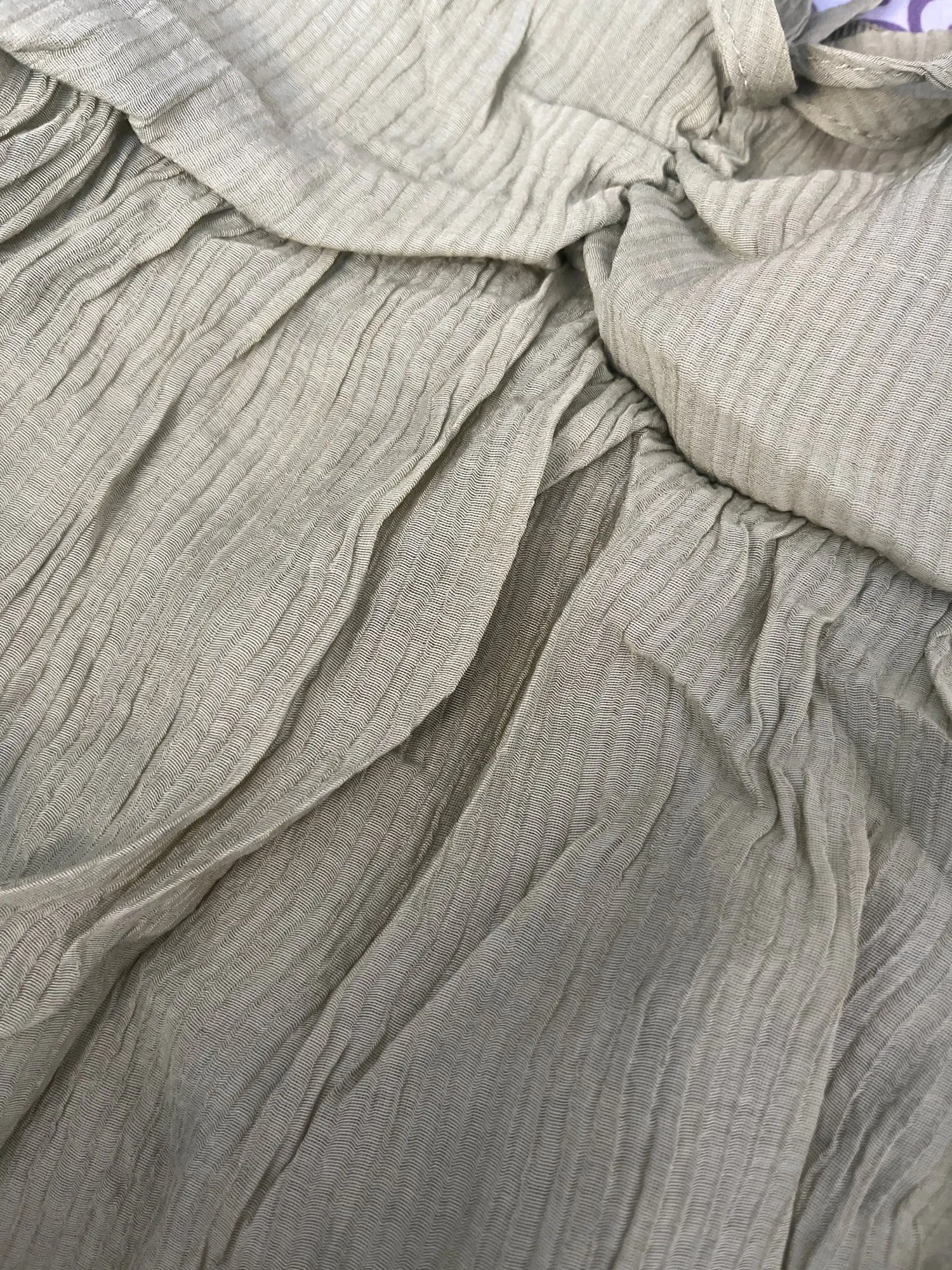Elegant Linen Blend Babydoll Crop Top with Ruffle Details photo review