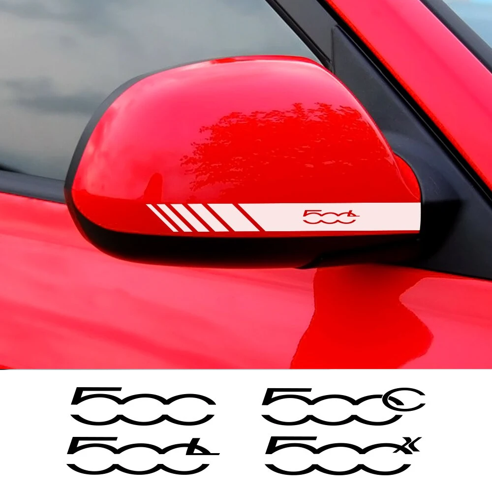2 Pezzi Adesivi Per Specchietto Retrovisore Auto Per Fiat 500 500C 2012 500X 500L Abarth 695 Accessori Auto Strisce Decor Decalcomania Copertura In Vi