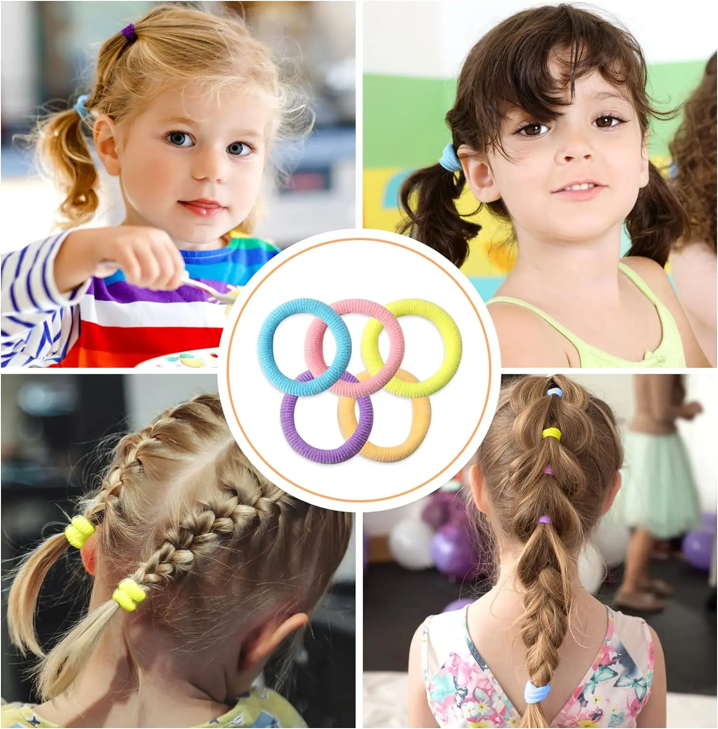 Nylon Elastic Hair Bands Women Girls Colorful Ponytail Hold Hair Tie Rubber Bands Scrunchie Accessories 500/200/100PCS