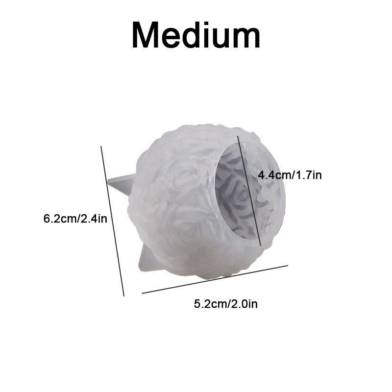 Silicone Mold Rose Flower Ball Candle DIY Gypsum Aromatherapy Resin Soap Ice Mould Tools Valentine's Day Gift Home Decor
