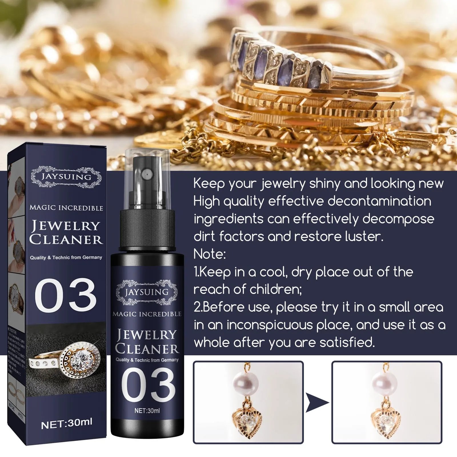 Jewelry Polish Cleaning Spray for Diamond Silver Gold