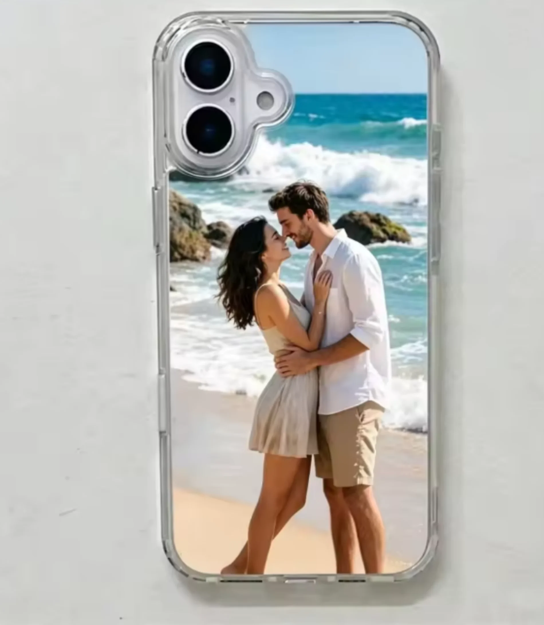 Personalized Clear Magnetic Phone Case with Custom Wedding Photo Display
