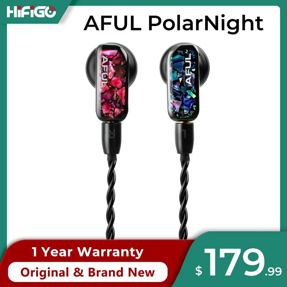 AFUL PolarNight Open-Back Acoustic Flat Head Earbuds 15.4mm