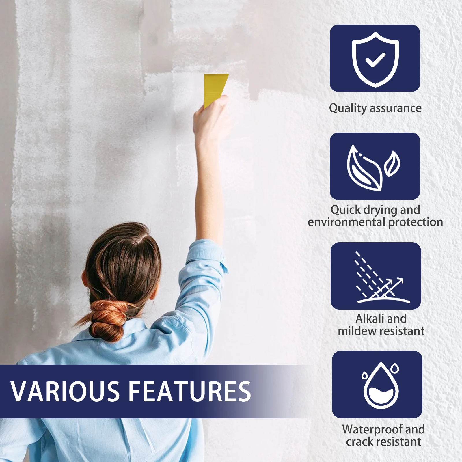 Jaysuing Waterproof Crack Mildew Resistant White Wall Repair Paste Crack Filling Stains Cleaner Wall Mending Cream