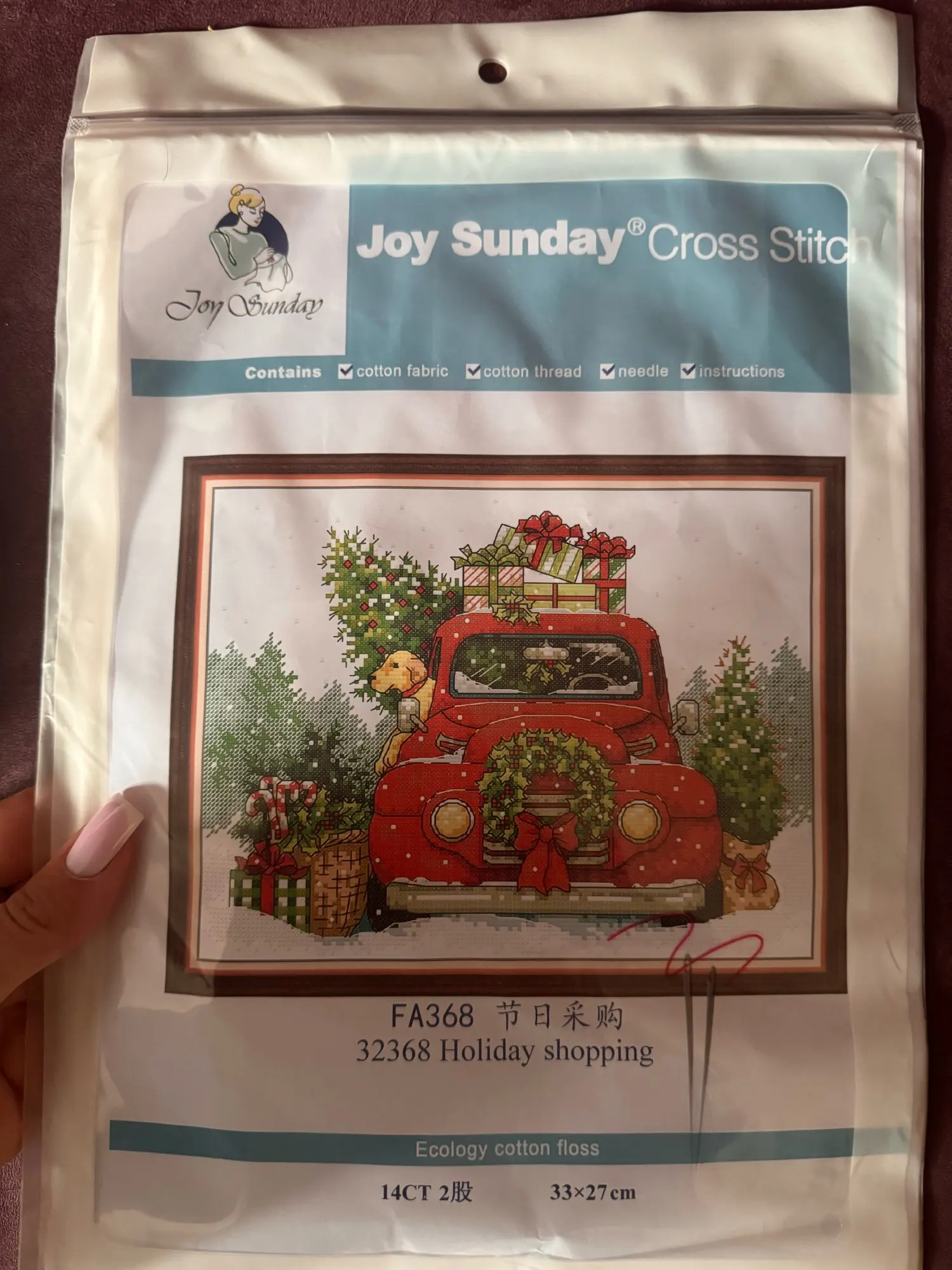 Red Truck Christmas Cross Stitch Kit
