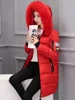 Women Winter Fur Collar Hooded Parka Fashion Letter Patch Zipper Pockets Design Long Jacket Elegant Slim Warm Thick Female Coats 6