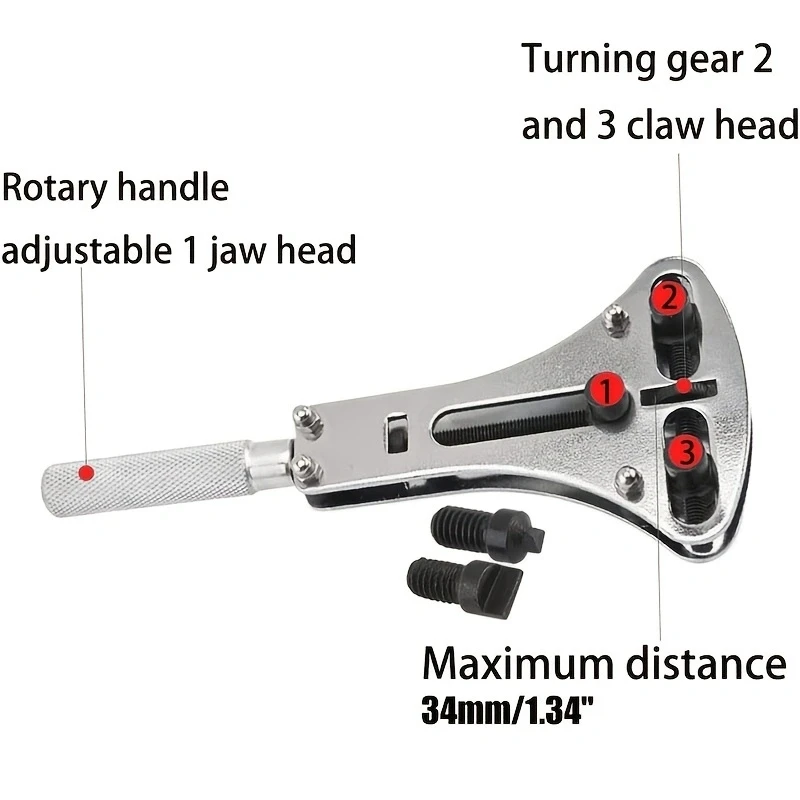 시계 커버 렌치 오프너, 3 포인트 렌치 나사 상자 제거 도구, 전문 방수 시계 배터리 교체 도구