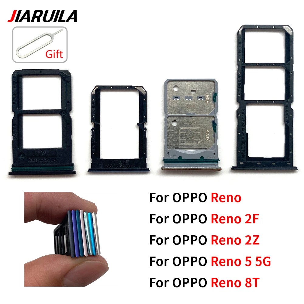 OPPO Reno 2F 2Z 5 5G 8T용 듀얼 심 카드 홀더 10개, 심 카드 트레이 슬롯 홀더 어댑터 소켓 수리 부품
