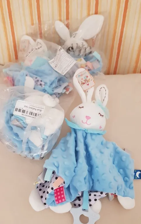 1pcs Baby Security Soothing Doll Towel with Teether Rattles Soft Blanket Snuggle Toy photo review