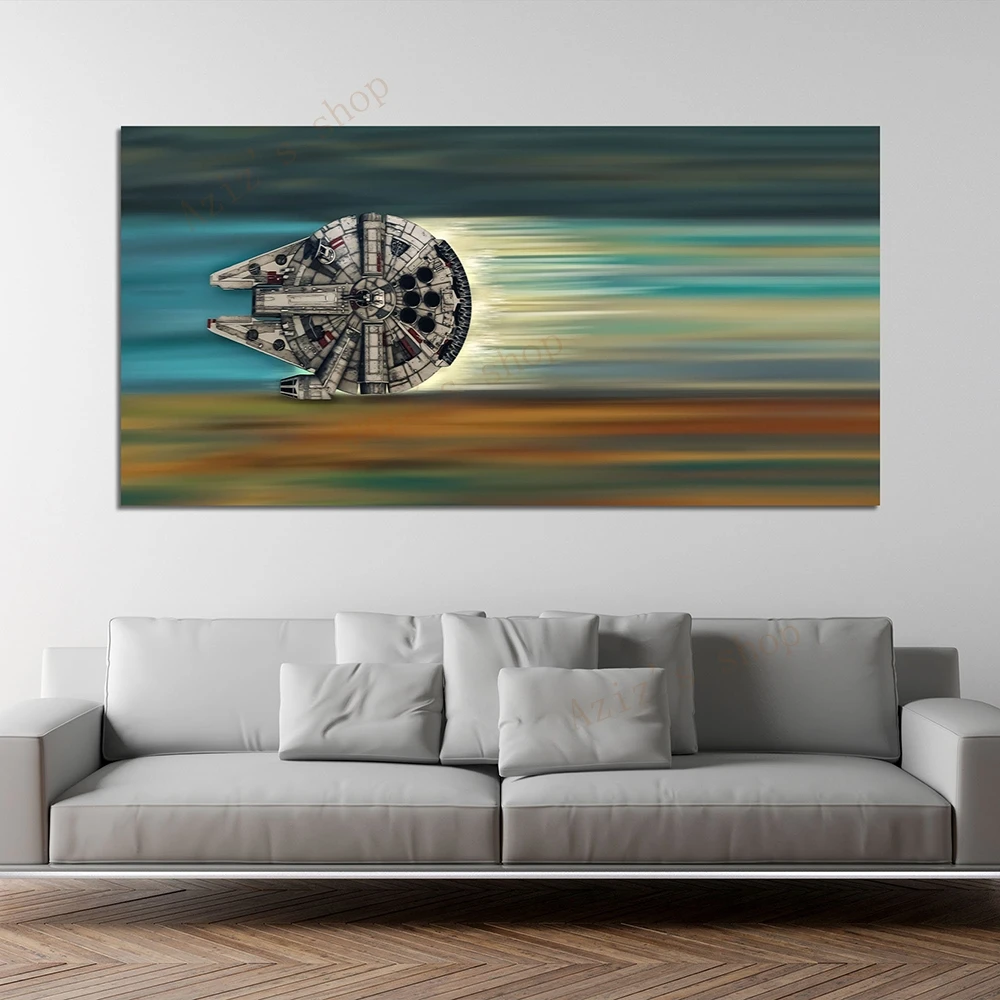 Millennium Falcon Panorama Wall Art Poster E Stampe Wars Millennium Falcon Canvas Painting Living Room Decor Home Decor