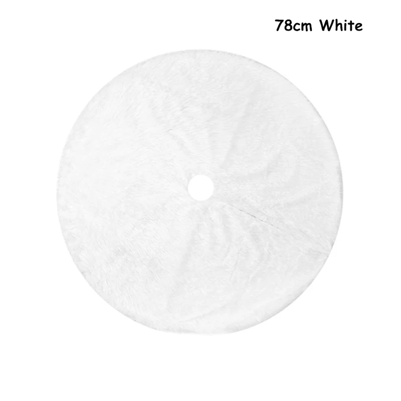 78/90/122cm White Rabbit Fleece Snowflake Christmas Tree Skirt Wool Tree Skirt Xmas New Year Navidad Apron Home Decor christmas tree skirt