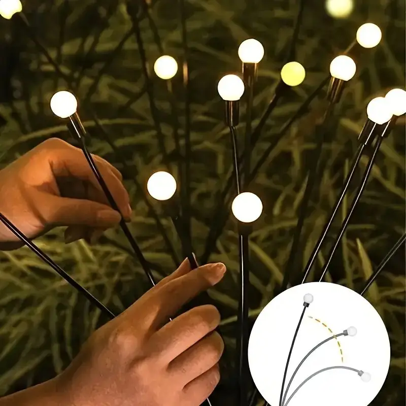 Description Picture 4 of item6/8 LEDs Solar Garden Lights Outdoor Waterproof Firefly Lamp Fairy Lights Patio Pathway Ground Lawn Christmas Decorations 2024