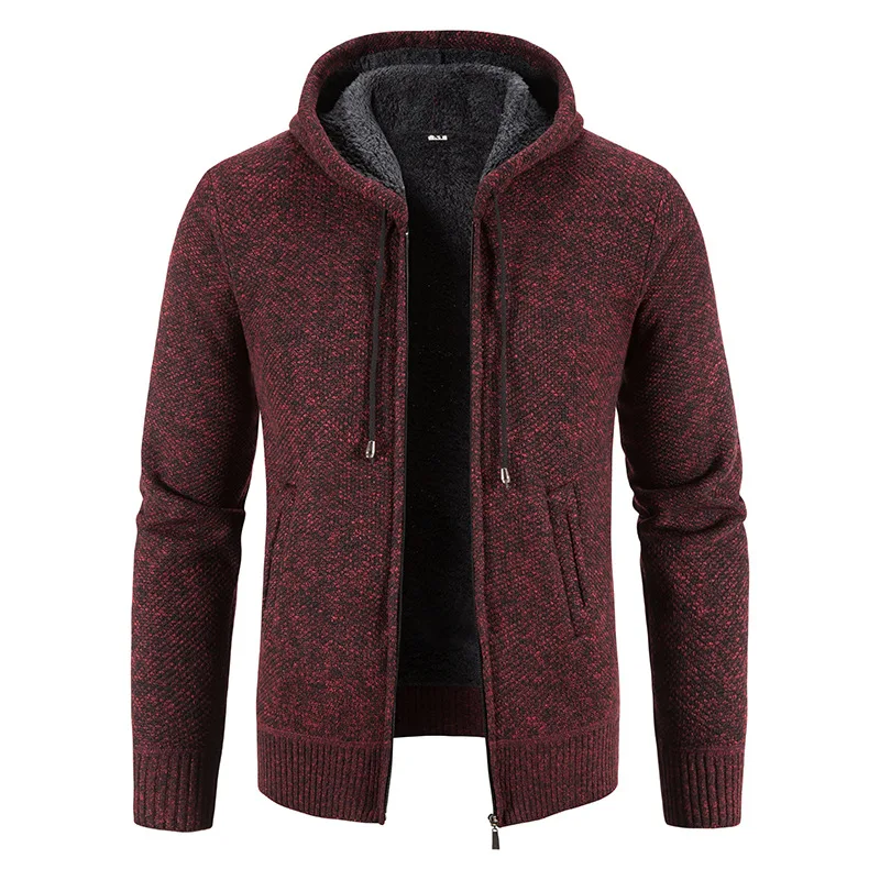 2022 Retro Men's Sweater Hooded Urban Autumn Cardigans Man Jackets Casual Warm Knitted Jackets Fashion Casual Coats Stylish Slim