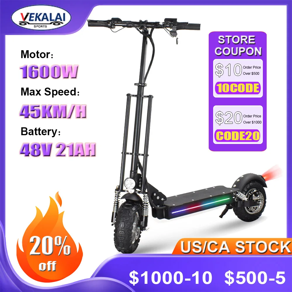 VEKALAI Powerful Electric Scooter For Adults 1600W Motor 48V 21AH Top