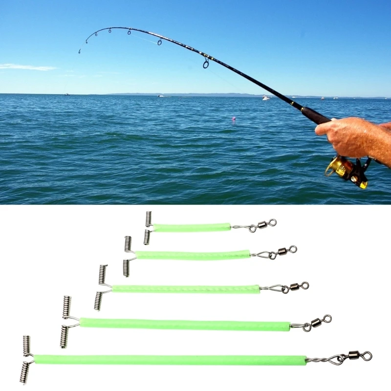 20PcssetLuminousTubeFishingRigswithRollingSwivelsTShape