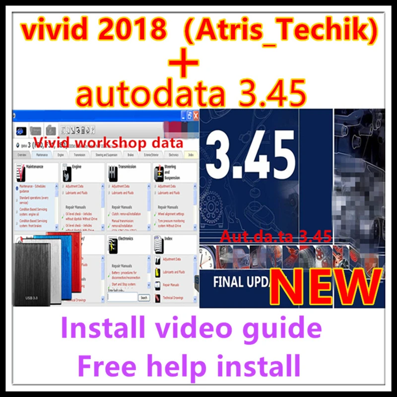 Più Nuovo Vivid Workshop 2018 + Autodata 3.45 Software Automotive( Atris-Technik) Catalogo Parti Per Riparazione Auto Europa Vivid 2018