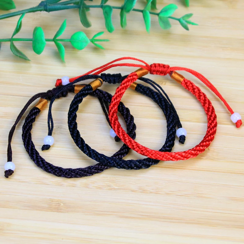 Pulseras cuerda roja para hombre y mujer, pulsera de la amistad, ajustable, minimalista, regalo de joyería| -