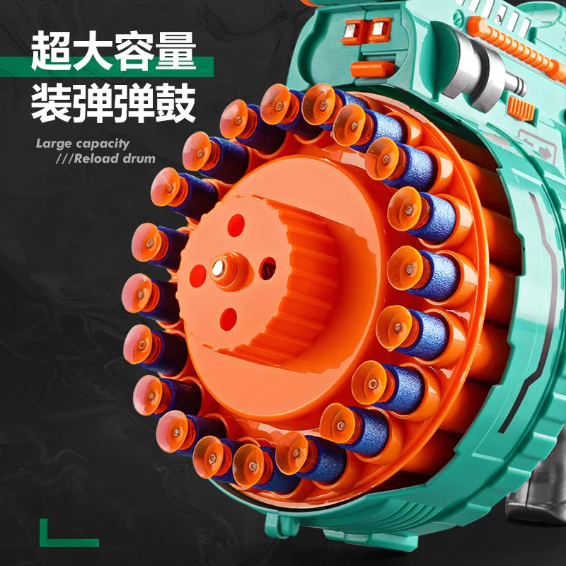 Children's Electric Continuous Shooting Gatling Toy Gun Soft Bullet Suction Cup Bullet BB Gun For Kids Gift 3