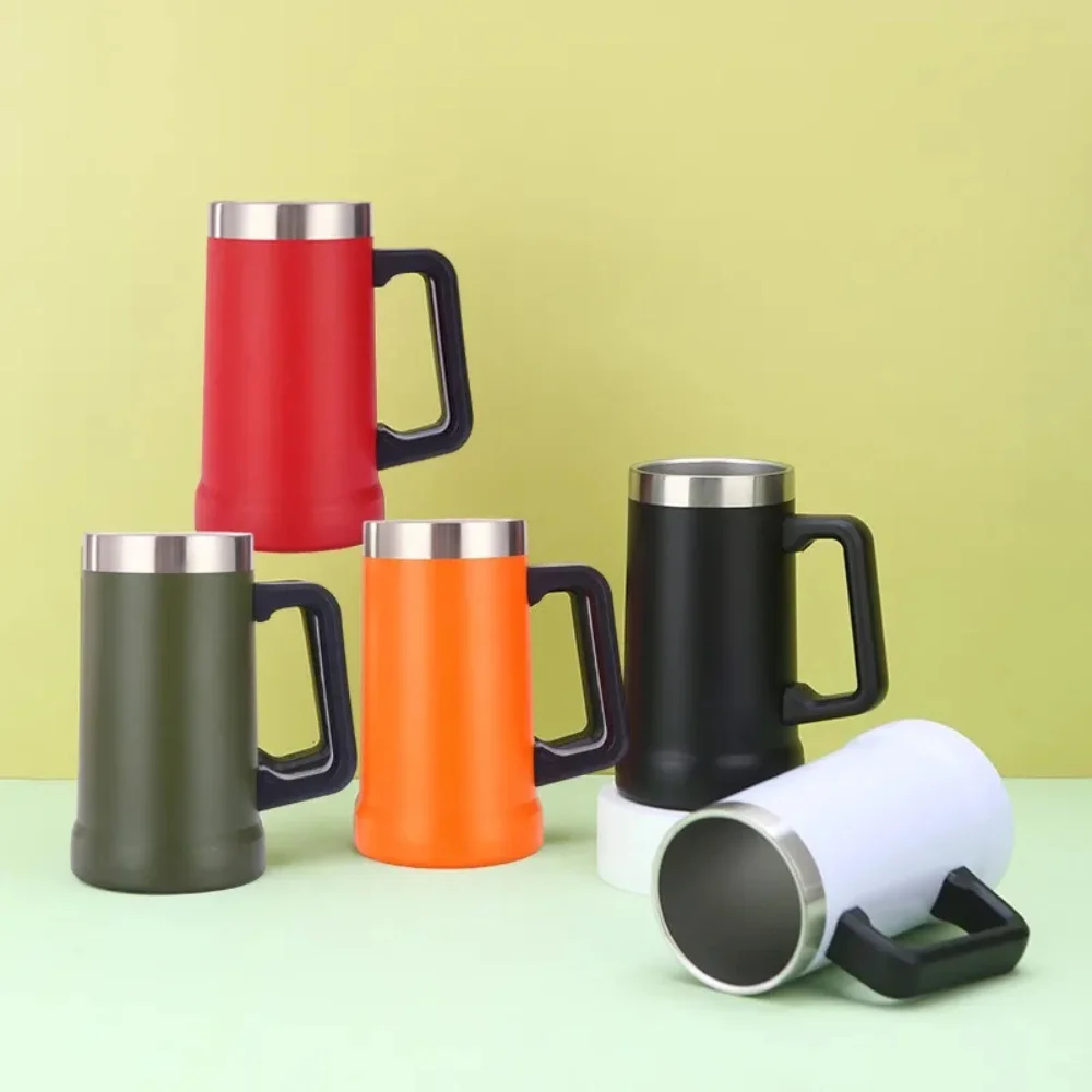 Caneca copo térmico com alça para bebida Fria ou Quente em Inox, térmico Polar 709 ml 2