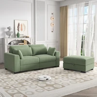 Модульный диван Anajqaqia, секционный диван, U-образный диван, мягкий диван для гостиной и спальни, вельвет, зеленый — изображение 4