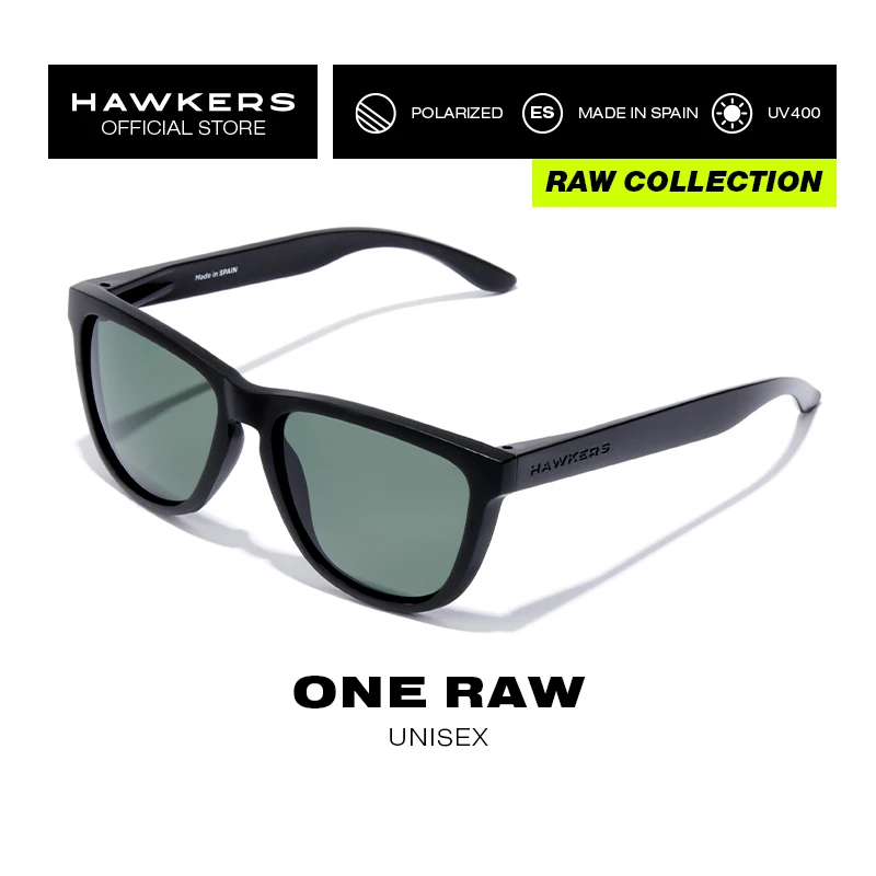 HAWKERS polarized Black Alligator ONE RAW sunglasses for men and women  unisex Designed and manufactured in Spain