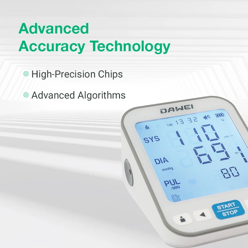 Blood pressure monitor 4.8inch Backlit LCD Auto Fast Measurement Rechargeable Battery Voice Announce Durable