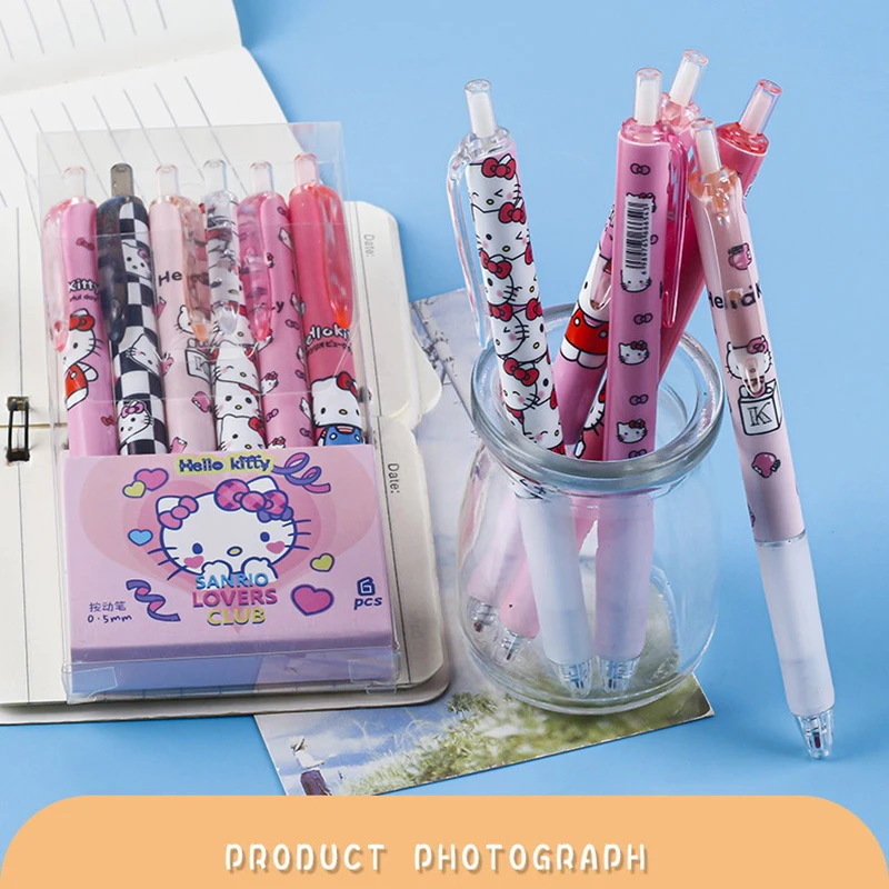 6 漫画センターペンハローキティクロミ速乾性黒 0.5 ミリメートル