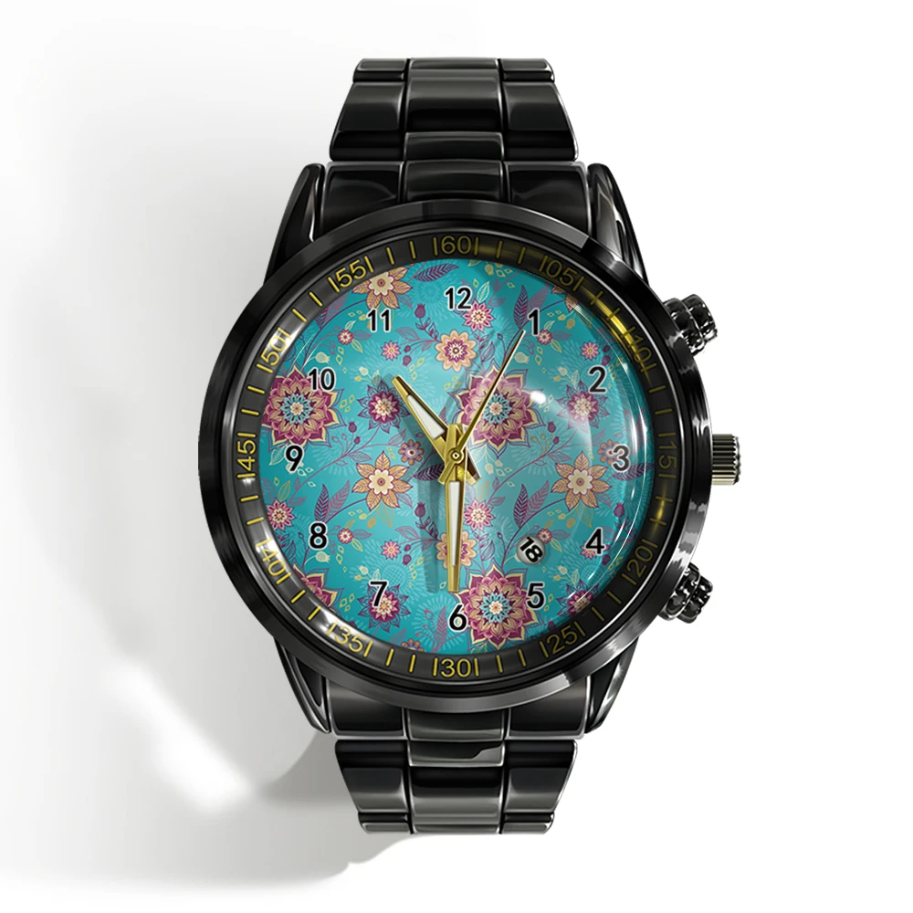 

New Luxury Trend Men's Watch Mandala Color Geometry Gift Watches Quartz Business Wrist Watch