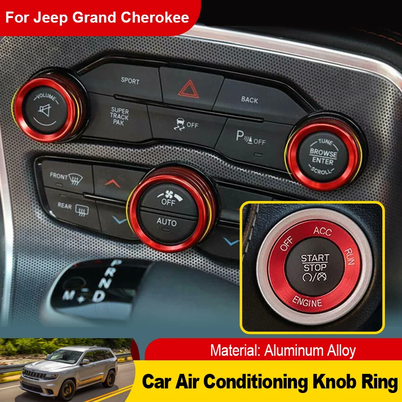 

Car Air Conditioning Switch Control Knob Decoration Cover Trim for Jeep Grand Cherokee WK2 2011~2021 Car Interior Accessories