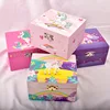 Music Jewelry Box Storage Box Spinning Unicorn Paper Clockwork Music Box Cute Little Girl Princess Birthday Gift 5