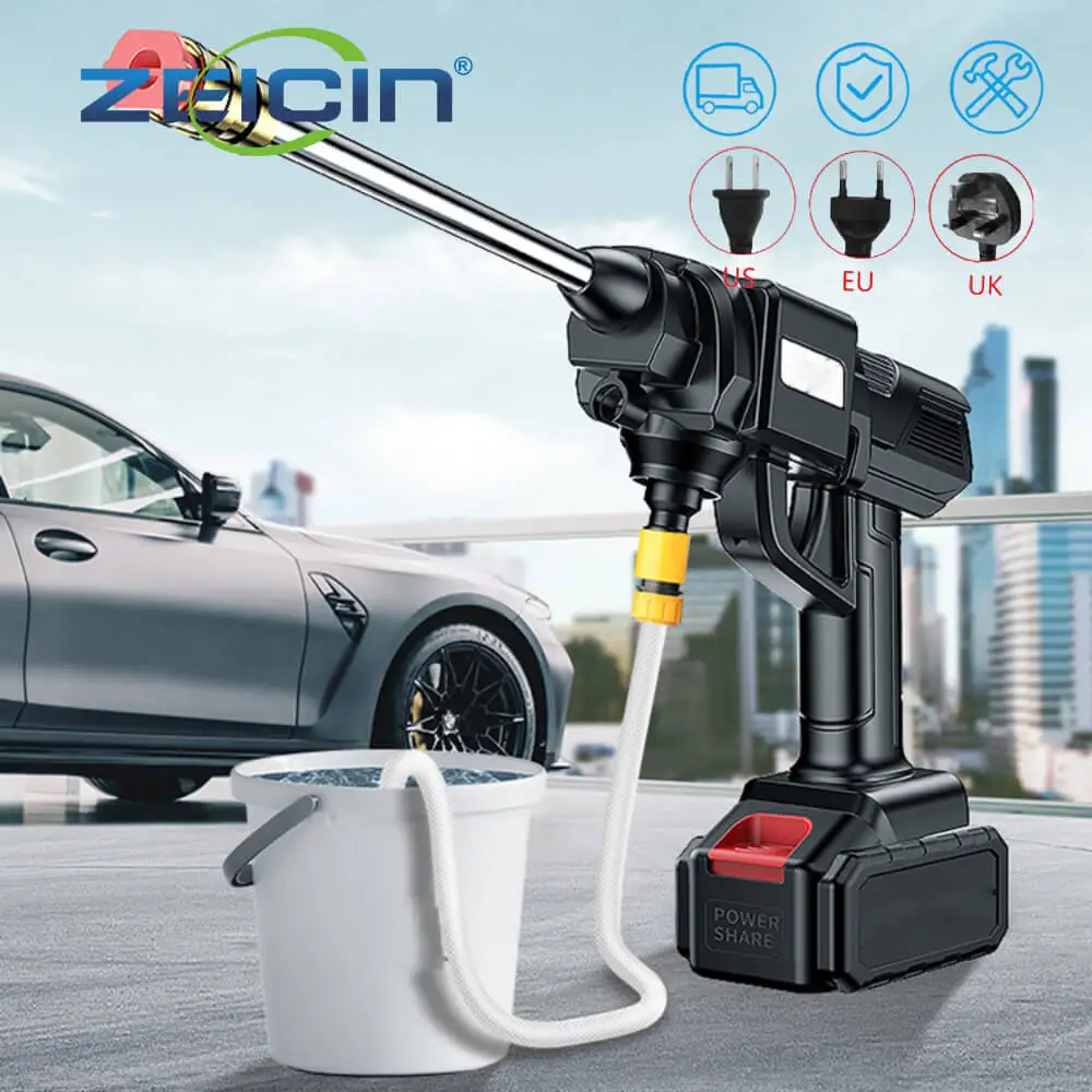 

ZEICIN Water Spraying Car Washing Machine Washer Cleaner Gun With Wireless Lithium Battery Portable Foam Head