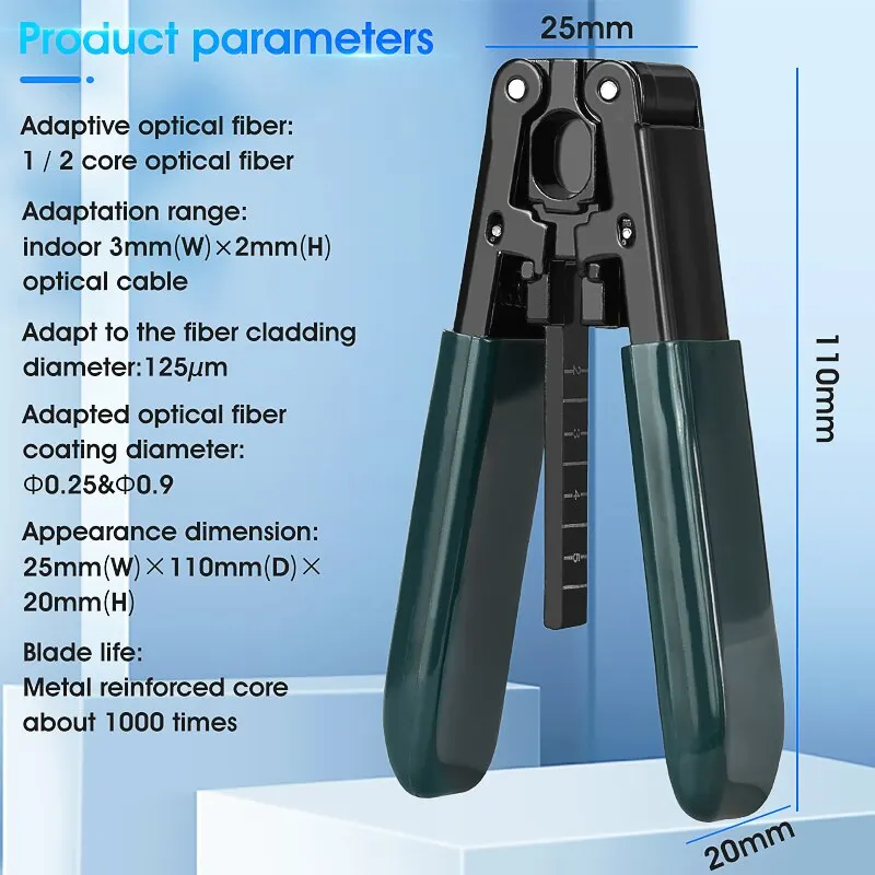 

Optical Fiber Wire Stripper VCFS-J1 FTTH Cable Wire Stripper Plier Cutting Stripping Peeling Plier Electrician Repair Tool